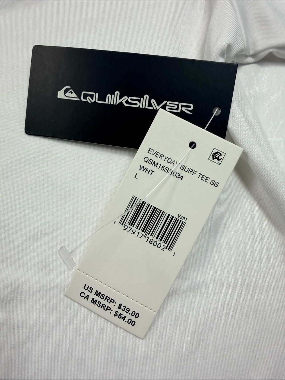 Quiksilver White Short-Sleeve Logo Tee with Black Emblem - Picture 2 of 3